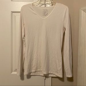 Plain white V neck tee